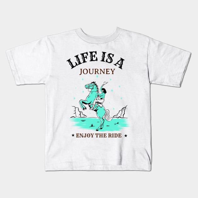 Life is a Journey, Enjoy the Ride Kids T-Shirt by Cows Don't Care